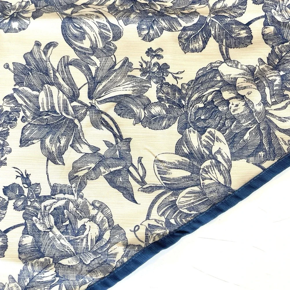 Waverly Garden Room Blue Floral Toile Tier‎ Curtains 36x36 Pair New